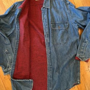 Flannel-lined Denim Shirt - LL Bean - Medium